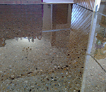 Epoxy resin used to achieve the polished concrete look.