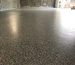 Flake floor in a large garage.