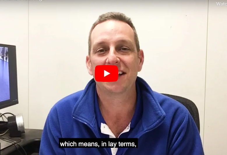 A snapshot from one of the videos explaining the important aspects of flake flooring.