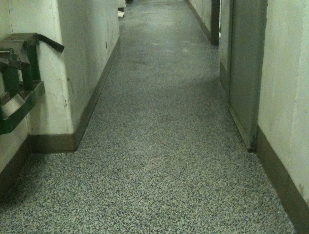 The mils-spec approved Phoenix flooring system running throughout the corridors of the FFG class vessels.