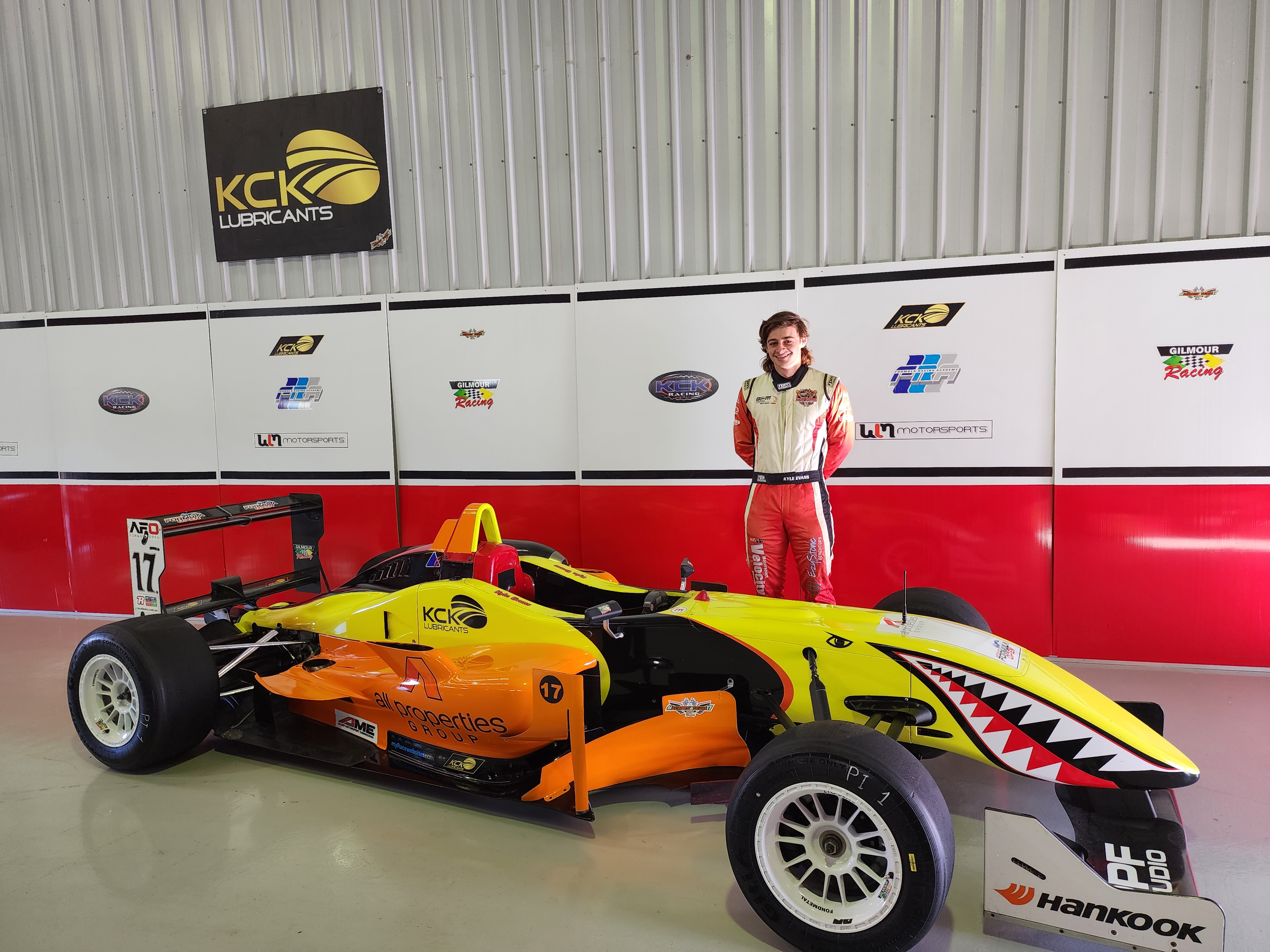 A photo taken before the project from the front of the workshop with the original, worn epoxy paint visible.