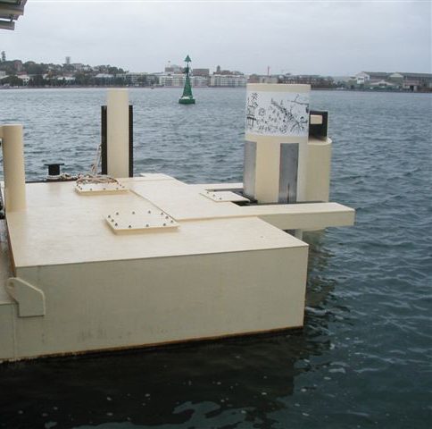 A wharf coated in a beige colour to offer protection against the harsh marine conditions.