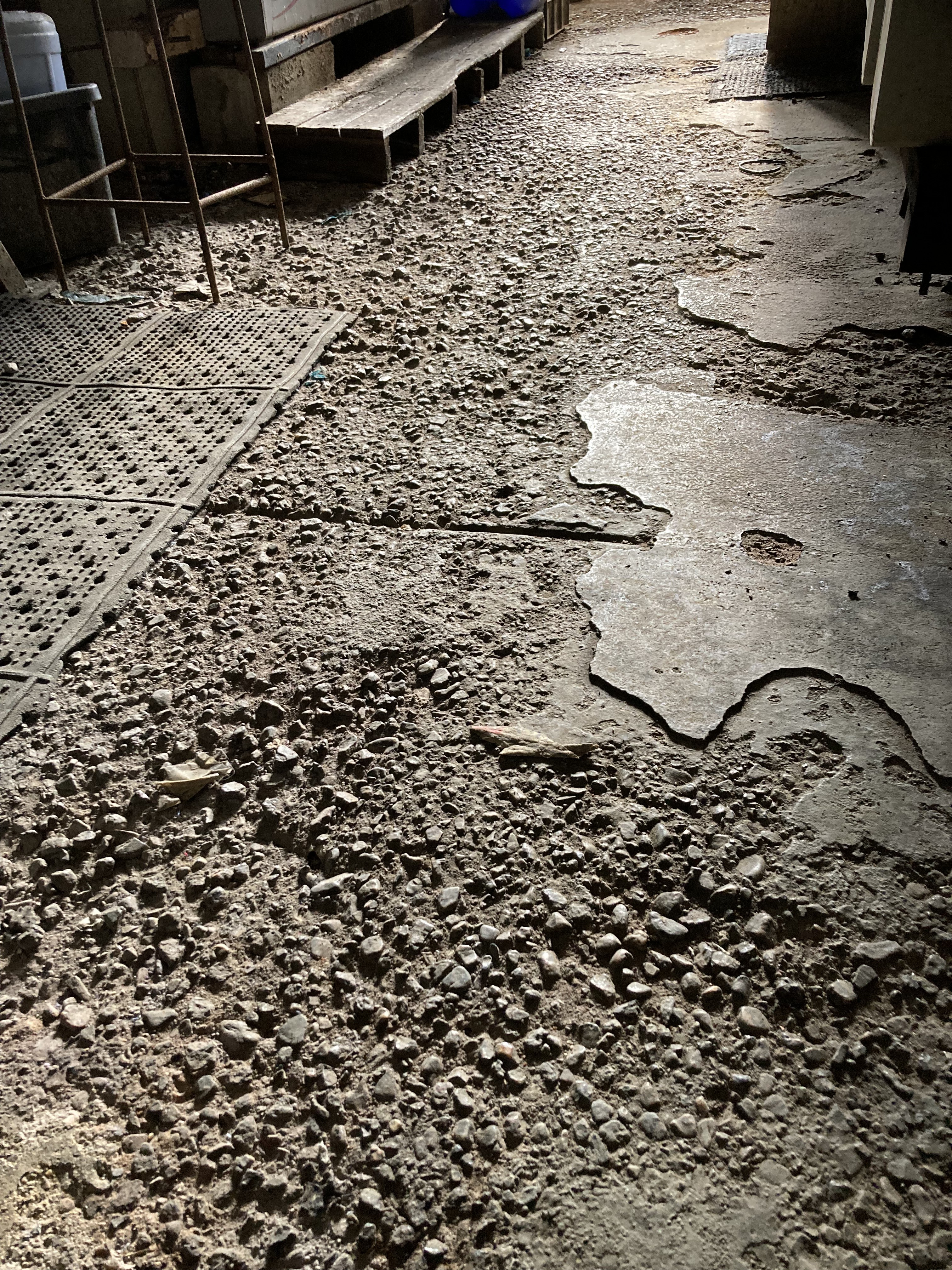 chemical attacked concrete